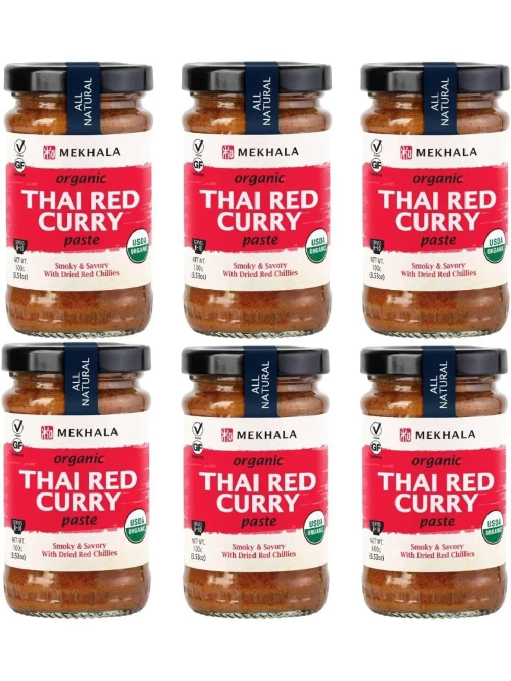 Organic Thai Red Curry Paste - Vegan, Gluten-Free, No Added Sugar, Versatile